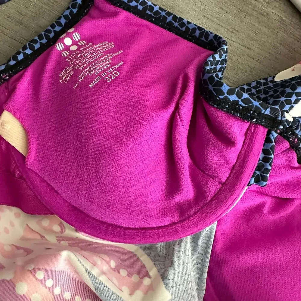 Title Nine Underwire Tankini Swimsuit Top 32D